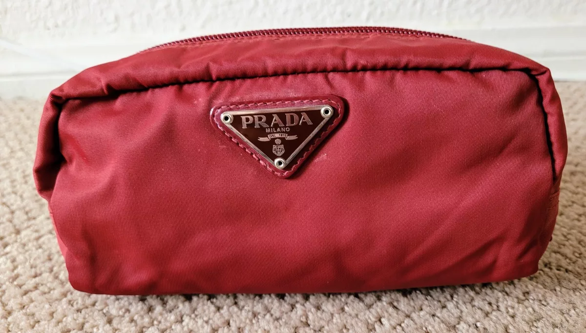 Prada Nylon Cosmetic Case in Red