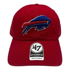 '47 Brand Clean Up Buffalo Bills Hat Cap Red Adjustable Strapback NFL Football