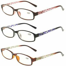 Reading Glasses 3 Pack Women Readers Retro Colorful Print Glasses Spring Hinge