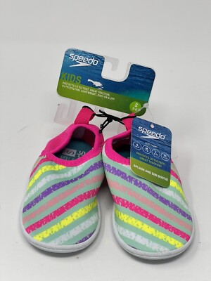 Speedo Girls Beach Booties Pink Stripes Small(5-6)