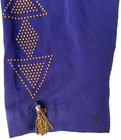 DARK BLUE BLAZER JACKET WOMEN'S Size S - GOLD STUDS, TASSEL on Sleeve — photo 5