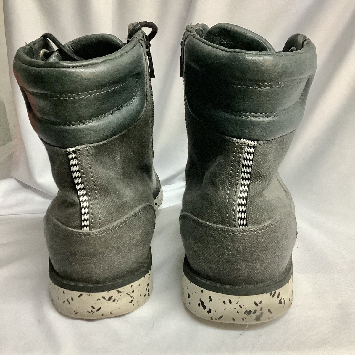 TEVA Men’s Modern Gray Canvas and Leather Lace Up Zip Boots 1010245 Size 8.5 TEVA Men main image 2