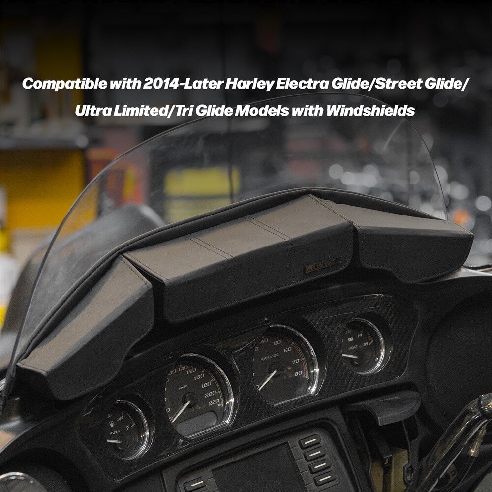 3-Pocket Windshield Bag For Harley Touring (2014-2022) - Fits Electra Glide, Street Glide