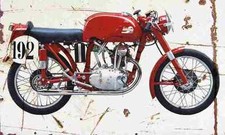 Ducati GS125 Marianna 1954 Aged Vintage SIGN A4 Retro