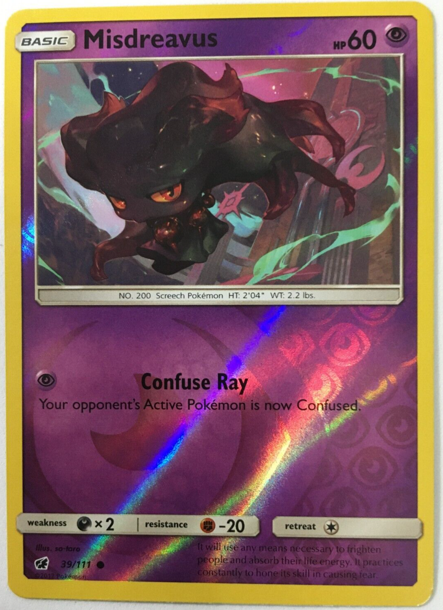 POKEMON MISDREAVUS 39/111 CRIMSON INVASION COMMON REVERSE HOLO