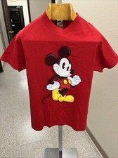 The Disney Store Red T-Shirt Mens Sz Small. USA Made. Mickey Mouse With Attitude