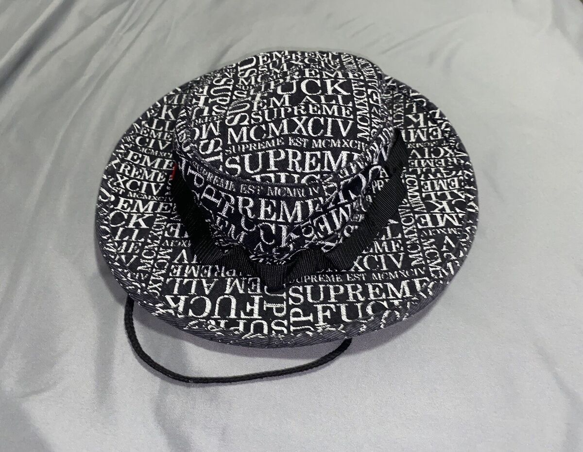 Supreme New York Fück Em All Boonie Crusher Bucket Hat DENIM Supreme New York Fück Em All Boonie Crusher Bucket Hat DENIM