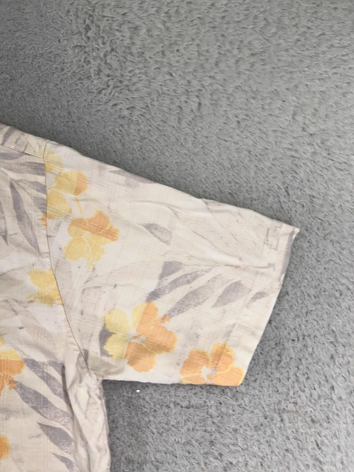 Camisa The Havanera Co Hombre Mediana Beige Hawaiana Floral Abotonada Hibisco Foto 2 de 4