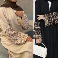 Open Abaya Cardigan Women Muslim Kimono Maxi Dress Islamic Long Robes Dresses