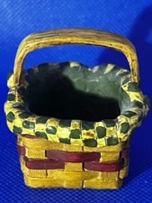 Blossom Buckets Suzi Skoglund Miniature Fall Woven Basket w/ Handle Figurine