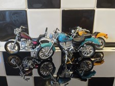 A Bundle of 3 1/18 Scale Motor Bike Models Chopper Style Harley Davidson