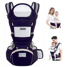 Baby Carrier Newborn to Toddler, Ergonomic M Position 6 in1 Baby Carrier with Hi