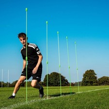 QUICKPLAY PRO Agility Poles 10x Adjustable 3ft to 6ft for Turf Court Trai...