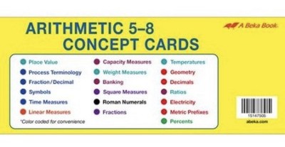 LIKE NEW! Abeka Arithmetic 5-8 Concept Cards Flash Card Complete Set
