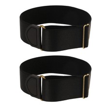 2Pcs Sleeve Garters Elastic Black Arm Band Stretchy Adjustable Anti-Slip Shirt