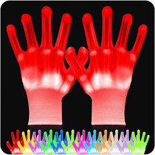 Cool Toys LED Gloves 12 Color Changeable Lights Halloween Costumes Light up Glov