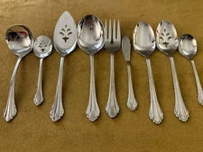 MINT! Oneida Community Stainless Clarette (9) Piece SERVING SET