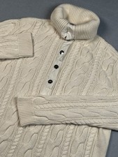 RALPH LAUREN Active Ivory Cable Knit Beach Yacht Boat Medium Sailor Sweater New