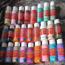 Acrylic Paint Lot Craft smart 26 Assorted Colors SEALED No Duplicates 