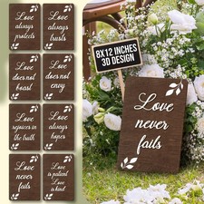 Rustic Wedding Aisle Signs - Set Of 8, 1 Corinthians 13 Wooden Wedding Decor ...