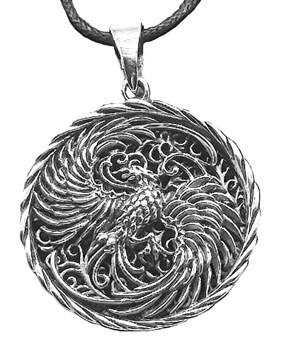 Oxidierte Sterling Silber Phoenix Anhänger Halskette - Herren Amulett Oxidierte Sterling Silber Phoenix Anhänger Halskette - Herren Amulett