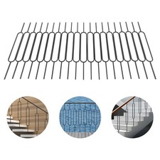 Wrought Iron Balusters Black 44 Inch 20 Pack Oval Metal Stair Spindles