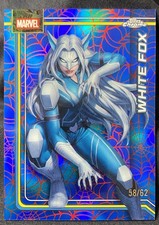 2026 Topps Chrome Marvel #196 White Fox /62 Spider Web Red Blue Refractor SP -NM