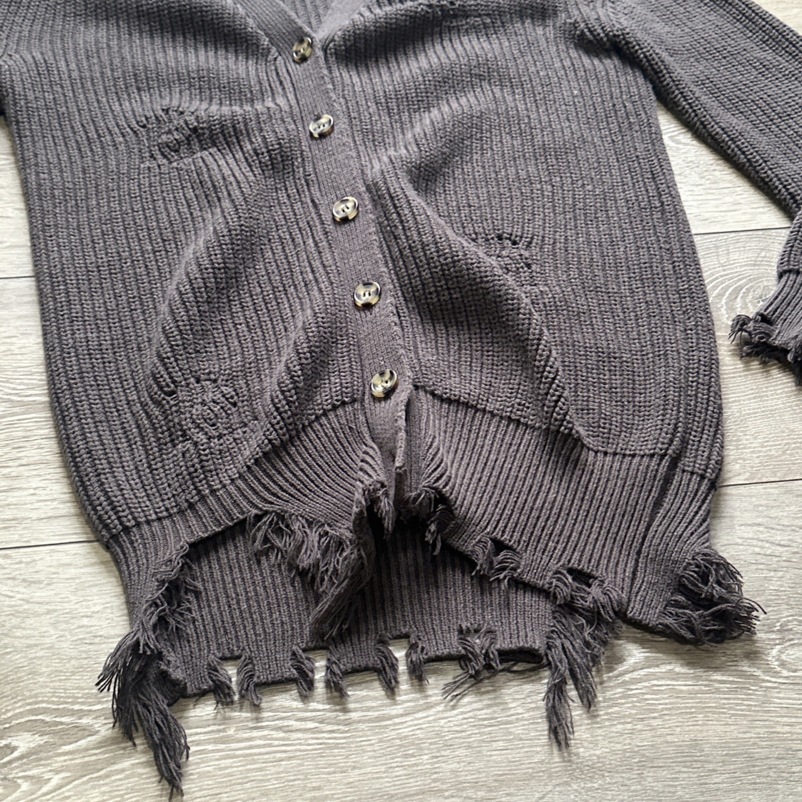 Chaser Button Down Deconstructed Sweater Cardigan… - image 4