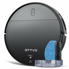 GTTVO Robot Vacuum Cleaner Mop 2 in 1 Mopping Robotic Vacuum Combo BR150 - Black