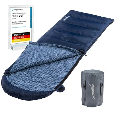 Skandika Dundee Decken Schlafsack 220×80cm koppelbar -20°C RV rechts Packsack Ne