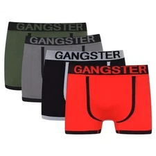 Mens GANGSTER Seamless Boxer Shorts Trunks Briefs Adults Stretch Underwear S-XL