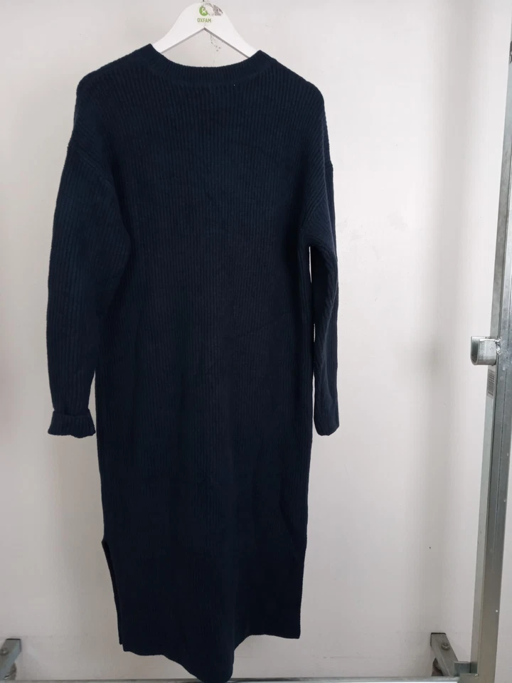 M&S Collection Women's Jumper Dress Size L Navy Ribbed New F2 - Image 2 of 4