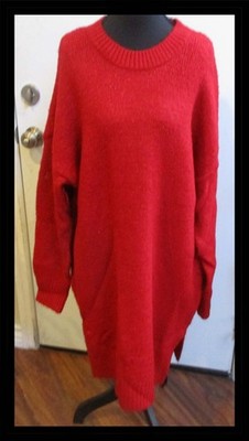 Koton Women's Red Sparkle Sweater Dress US Size L/UK Size XL NEW