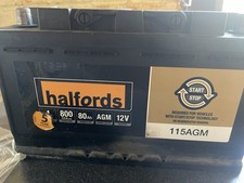 Halfords AGM 12V 80AH 800A Car Battery MERCEDES-BENZ A0009822108 115 AGM