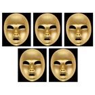 (B-Ware) 5x PHANTOMMASKE GOLDEN / Venezianische Phantom der Oper Maske Venedig