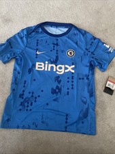Image of Chelsea FC Home Pre-Match Shirt Large Nike Blue Dri-Fit 24/25 Academy With Tags