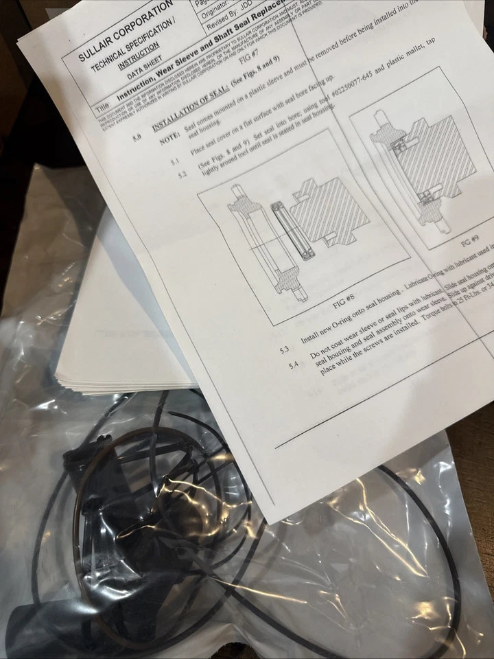 Kit de sello de eje genuino Sullair 02250061-961 DXE08E/DXX08F Foto 2 de 4