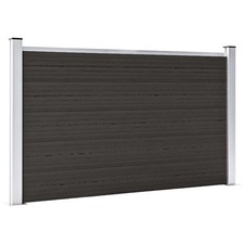 WALPLUS Fence Panel WPC 180x105 cm Black Outdoor Garden Decorative Panel