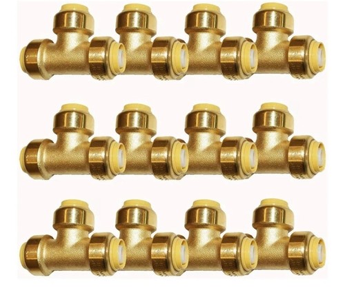 3/4" Pex Tee Push Fit Plumbing Fitting, Push-to-Connect, 0.75 Inch Tee,12 Pack