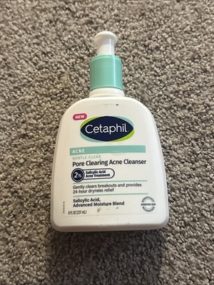 Cetaphil GENTLE CLEAR Pore Clearing Acne Cleanser 2% SALICYLIC ACID 8oz 6/26 B3