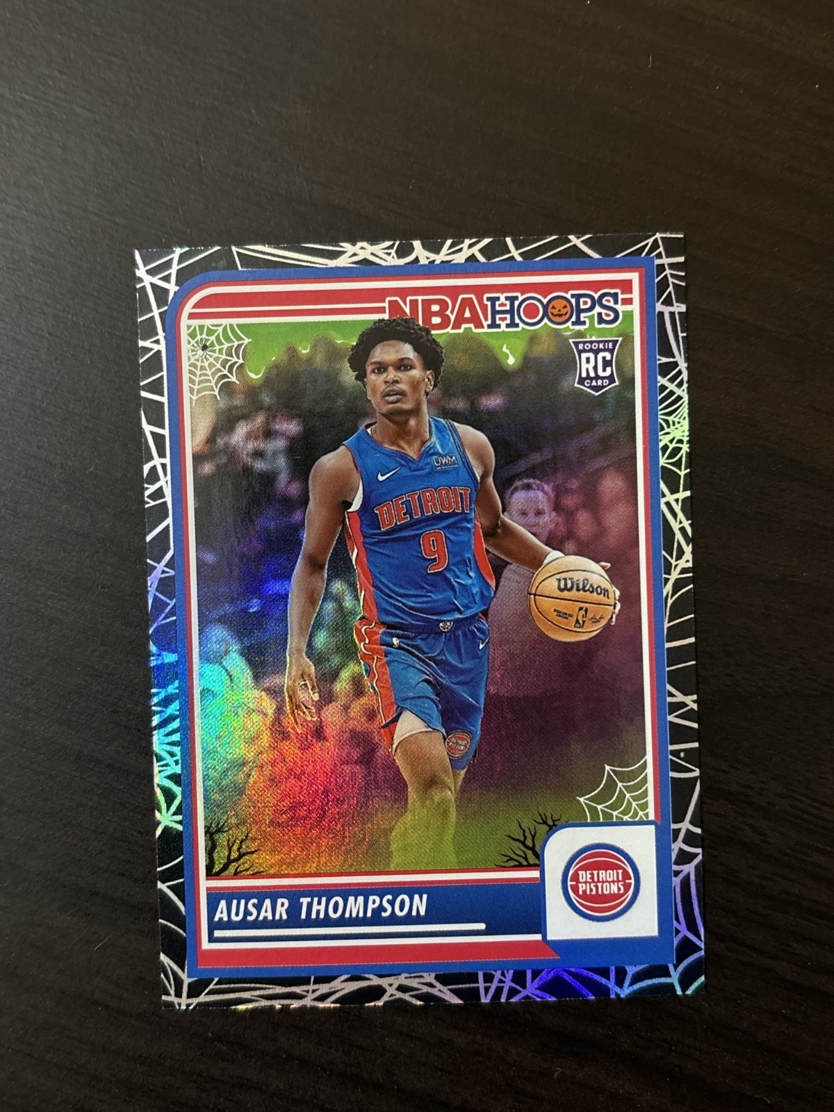 Ausar Thompson 2023-24 Panini Haunted Hoops Rookie Holo Webs SP #100 RC Pistons
