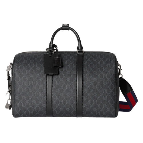 GUCCI Ophidia Medium $2590 Black GG Duffle Bag New And Authentic
