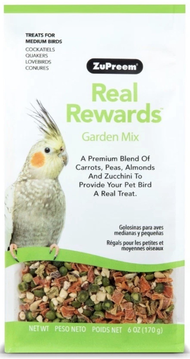 ZuPreem Real Rewards Garden Mix Treats for Medium Birds -Bir