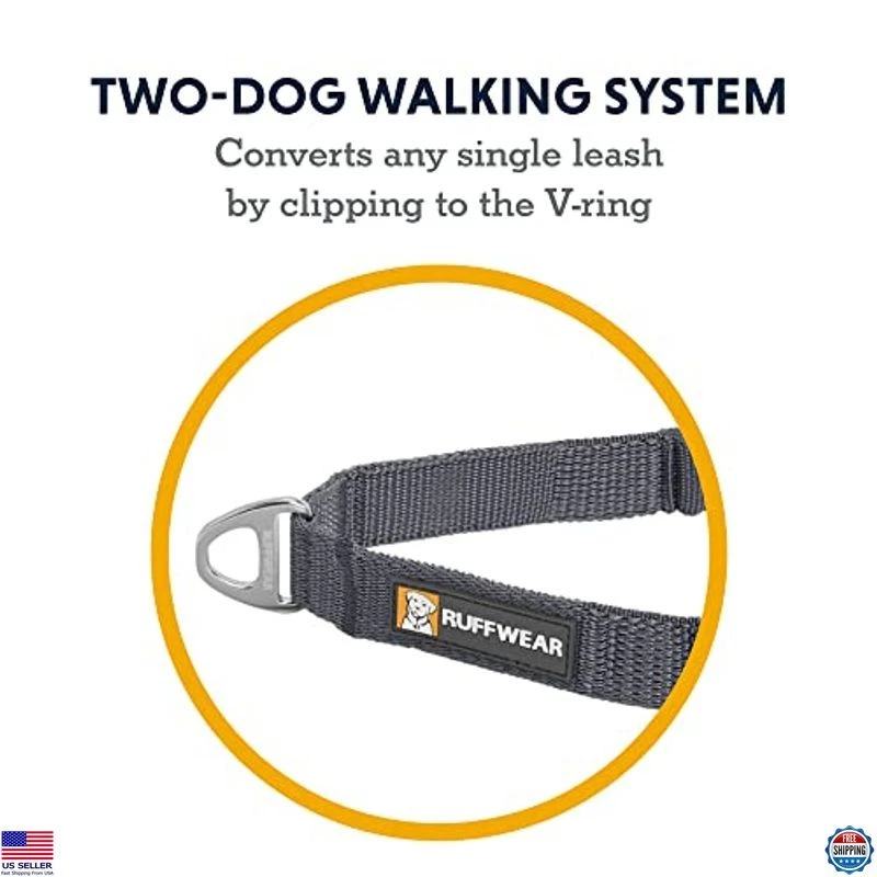 Extensión de correa de acoplamiento de doble vía Ruffwear para 2 perros, gris basalto, duradera Foto 2 de 4