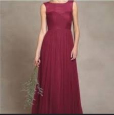 Jenny Yoo Aria, Burgandy Tulle Dress  size 4 