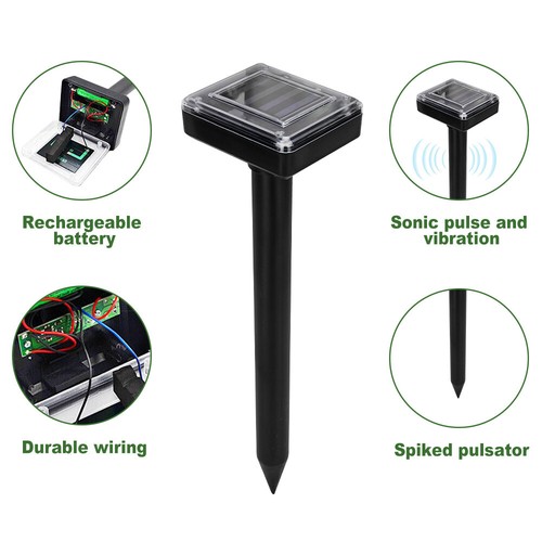 6PCS Garden Snake Repeller/Multi Pulse Ultrasonic Pest Repellent Solar Powered - Picture 6 of 11
