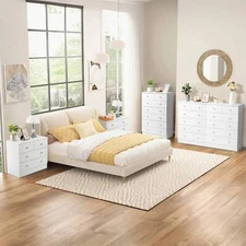 Dresser for Bedroom Storage Tower Tall Chest Organizer Unit 4/5/6/7 Wood Drawers