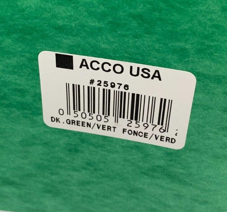 ACCO Pressboard Report Cover Prong Clip Dark Green 3 Inch Capacity 25976