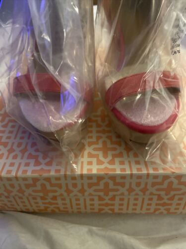 Gianni Bini Women's Size 6.5 M Orange Wedge Heels Platform Strap Shoes New - Picture 3 of 7