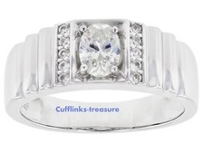 Natural White topaz Gemstones with 925 sterling Silver Ring For Men's 8552